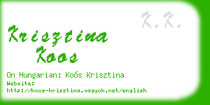 krisztina koos business card